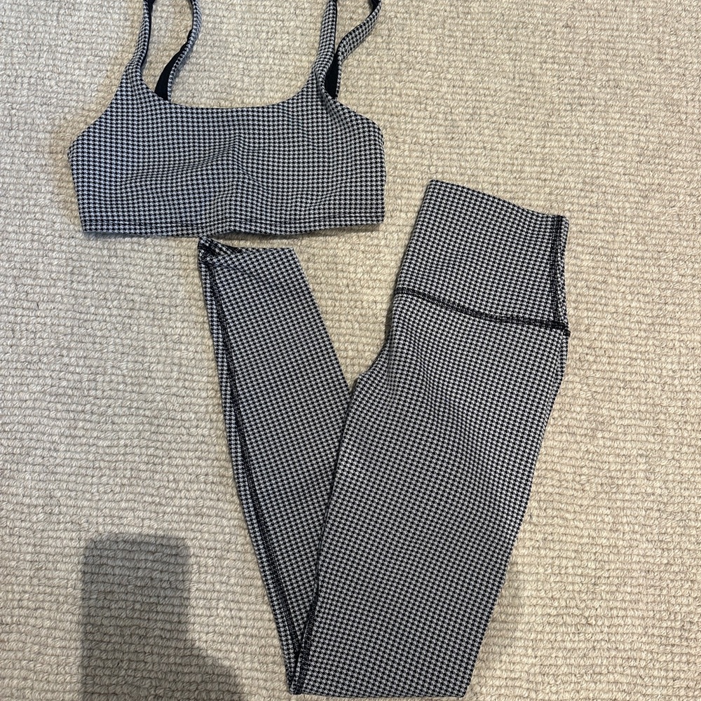 ALO Yoga Black and White Checkered Set